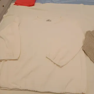 Jersey y blusa beige/blanco T L