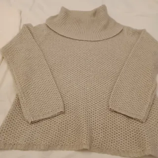 Jersey y blusa beige/blanco T L