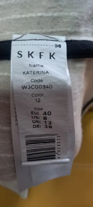 Abrigo lana SKFK beige/plata