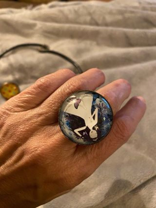 Collar con colgante y 3 anillos