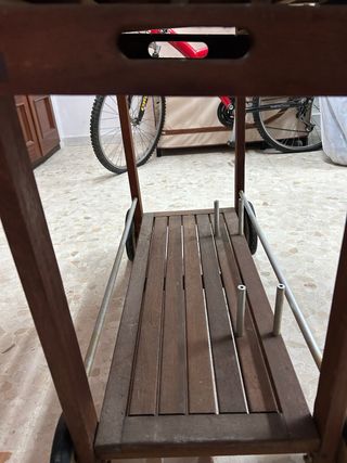 Mesa redonda madera y metal plegable