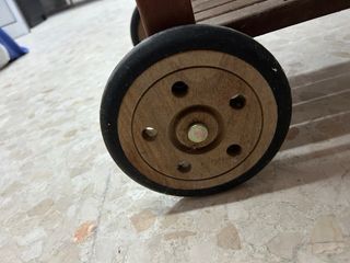 Mesa redonda madera y metal plegable