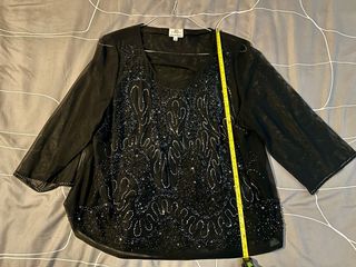 Blusa camicia donna nera Rêve de Ronde manica 3/4