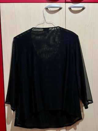Blusa camicia donna nera Rêve de Ronde manica 3/4
