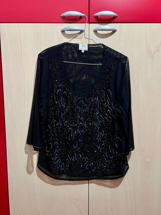 Blusa camicia donna nera Rêve de Ronde manica 3/4