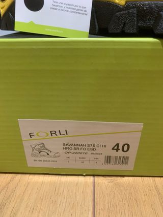 Botas de seguridad FORLI Savannah Talla 40