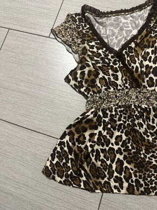 Maglia L Donna Fantasia Leopardata