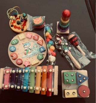 Lote Juguetes Montessori Madera Bebés