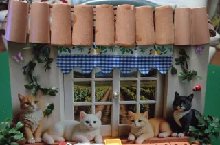 Porta presine casa gatti artigianale