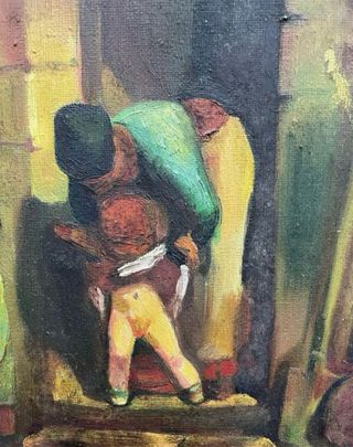 La précaution maternelle, oleo sobre lienzo