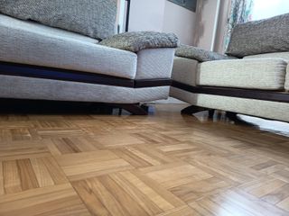 Conjunto Sofás 3+2 Beige/marrón.