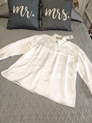 Camisa satinada Zara Talla S