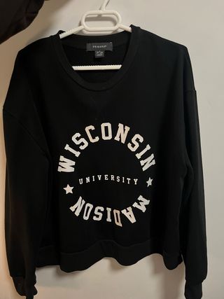 Sudadera Wisconsin University Negra Talla S