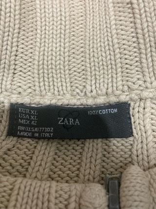 Chaqueta Zara Hombre Beige Cremallera