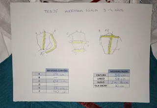 Traje Huertana Niña 3-4 Años