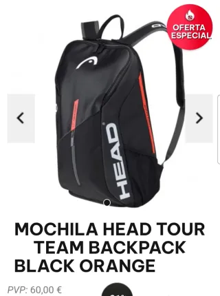 Mochila Paletero Head Tour Team Negra/Naranja