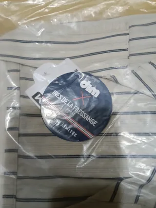 Pijama DIM Unisex Rayas Beige Talla M