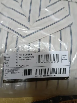 Pijama DIM Unisex Rayas Beige Talla M