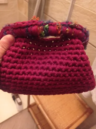 Borsetta/portatutto fatta a mano bordeaux