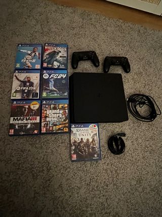 PS4 Slim 500GB + 2 Mandos + 7 Juegos
