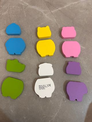 Puzzle Imanes Madera Animales con bolsa. 1-3años.