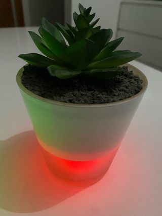 2 Macetas con Plantas Artificiales y Luces LED