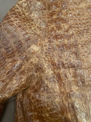 Chaqueta Piel Mujer Beige/Marrón