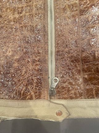 Chaqueta Piel Mujer Beige/Marrón