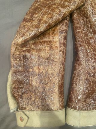 Chaqueta Piel Mujer Beige/Marrón