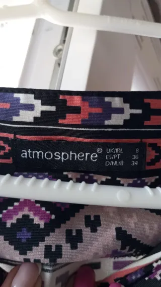 Vestido manga codo estampado étnico