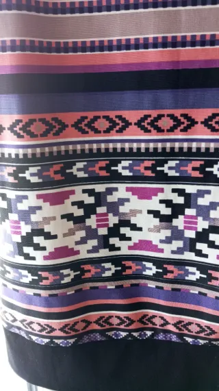 Vestido manga codo estampado étnico