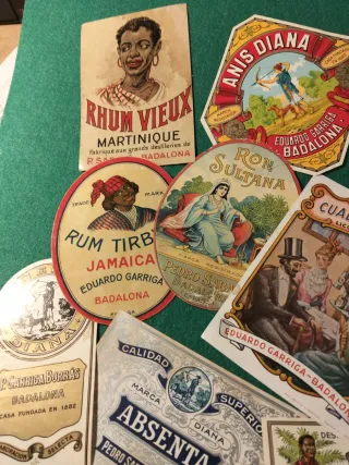 Lote 9 etichette: Liquori e Aguardiente