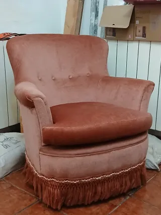 Sillón vintage rosa