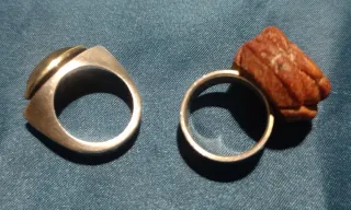 Lotto 2 Anelli Argento 925 Corallo Naturale e Labr