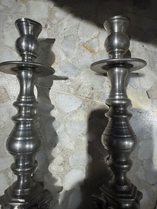Candelabros Vintage de Estaño
