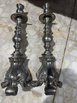 Candelabros Vintage de Estaño