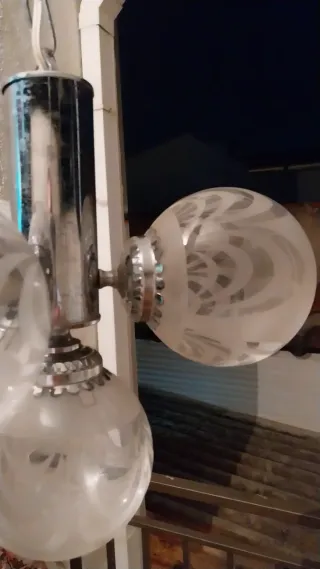 Lámpara de techo vintage cristal y metal