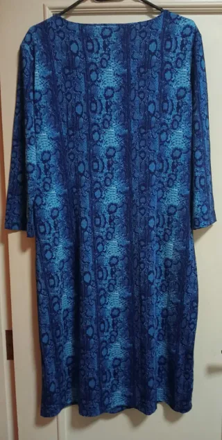 Vestido ANTEA azul estampado serpiente