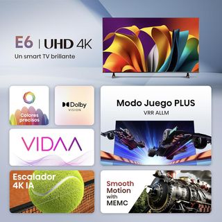 - Hisense 55E6NT- UHD 4K,VIDAA Smart TV, 55 Pulg