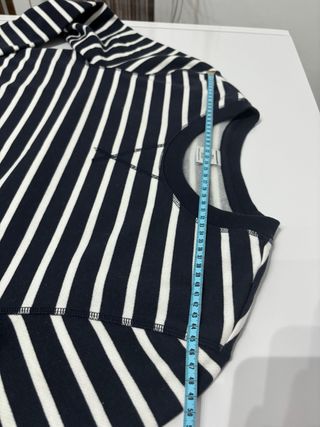 Felpa donna a righe blu e bianche