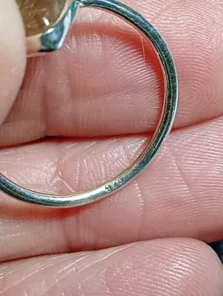 Anillo Plata Ley cuarzo rutilado