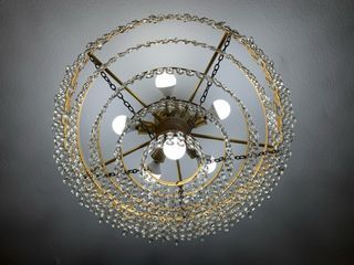 Lustre strass cristais e dourado