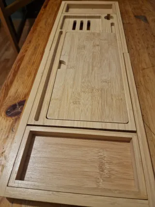 Bandeja de madera multiusos para baño