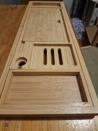 Bandeja de madera multiusos para baño