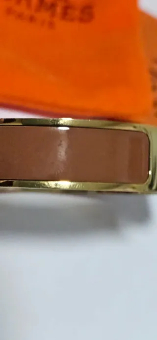 Pulsera Hermes 18.5 cm Marrón y Dorado