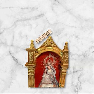 Cuelga llaves religioso madera y dorado