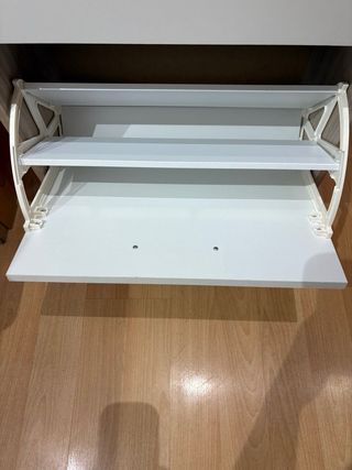 Zapatero 2 compartimentos madera y blanco