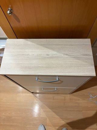 Zapatero 2 compartimentos madera y blanco