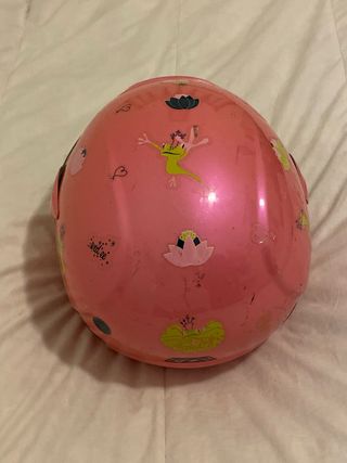 Casco de moto rosa con visera