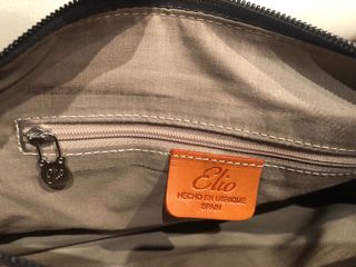 Bolso de piel Elio verde y marrón